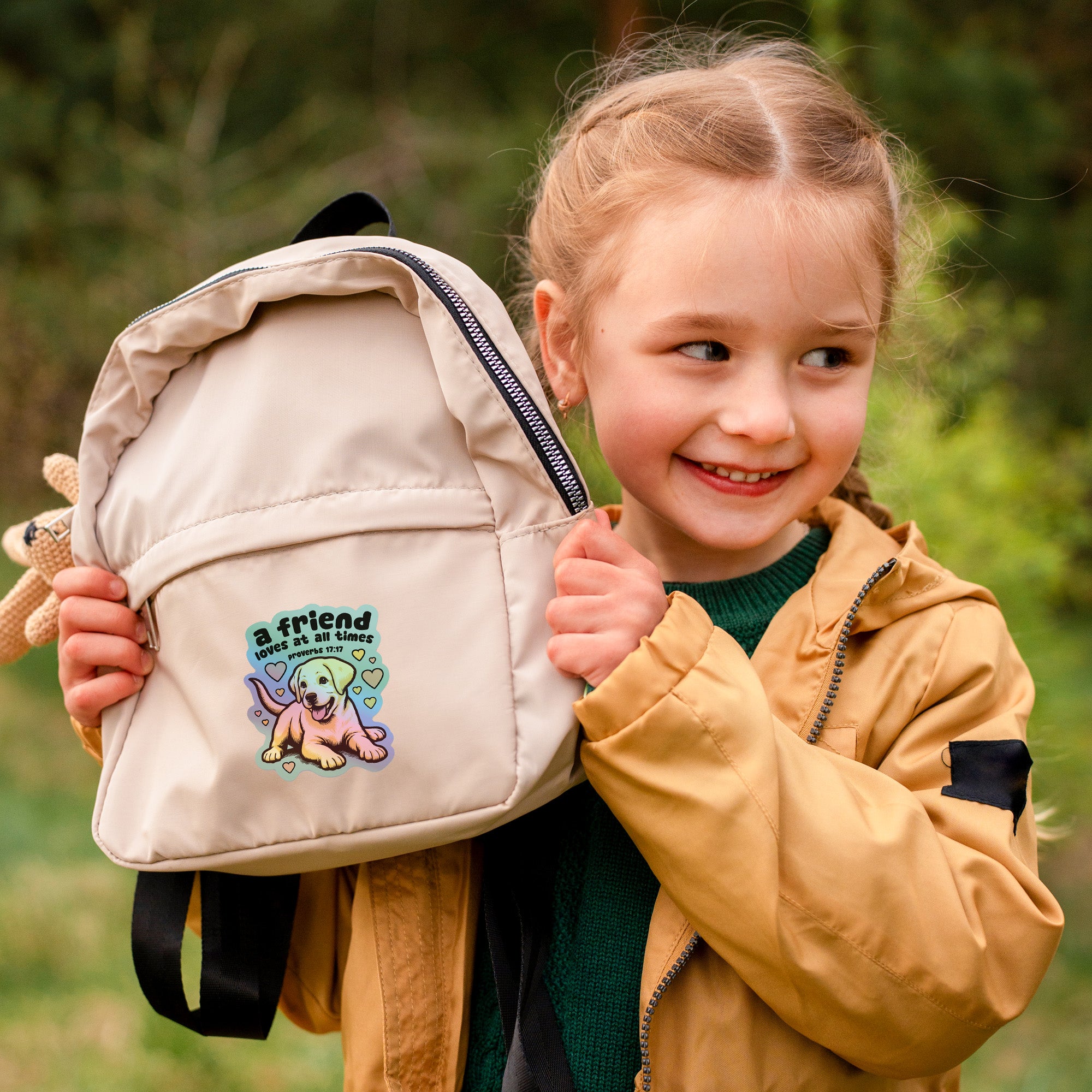 A Friend Loves at All Times Holographic Sticker