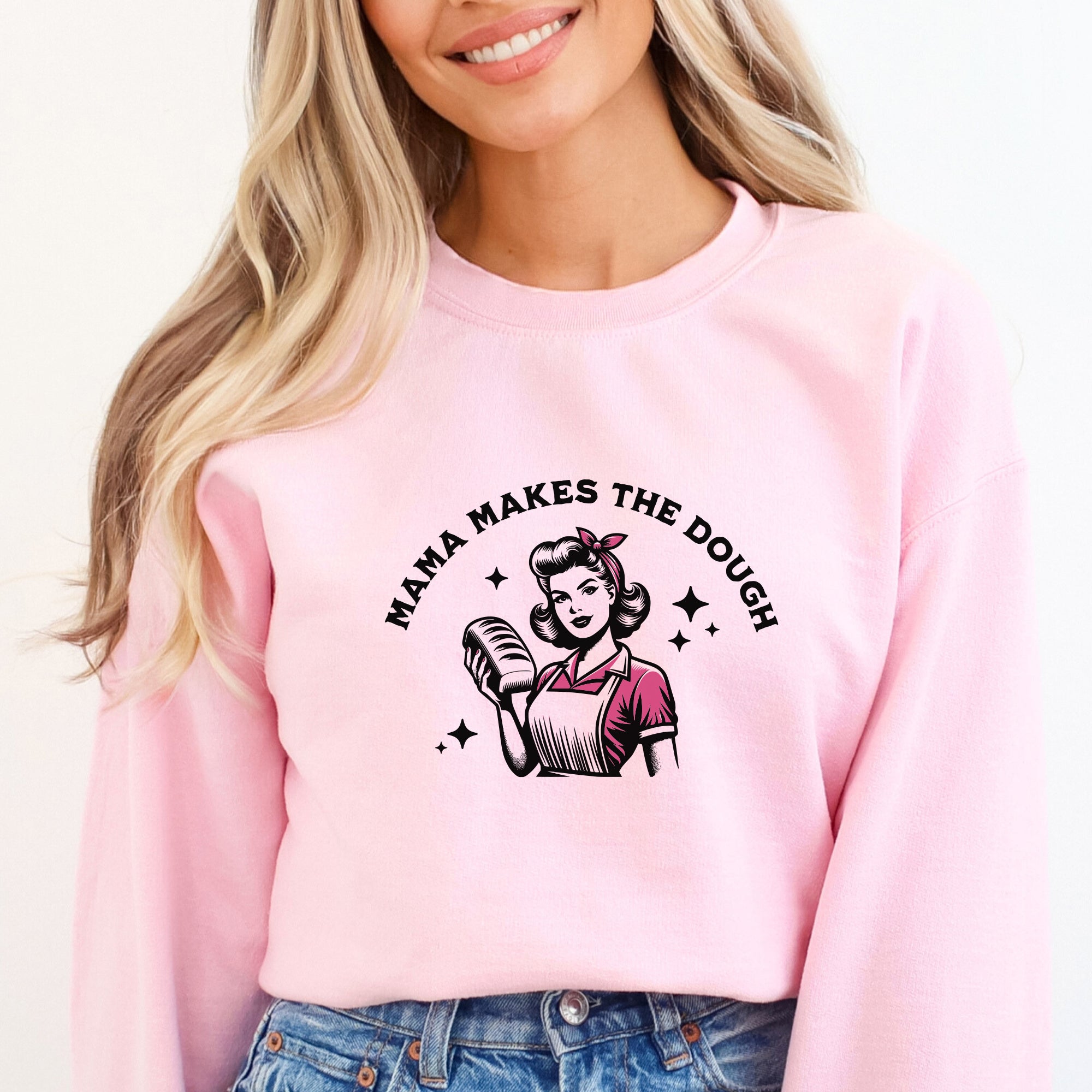 Mama Makes the Dough Retro Style Crewneck