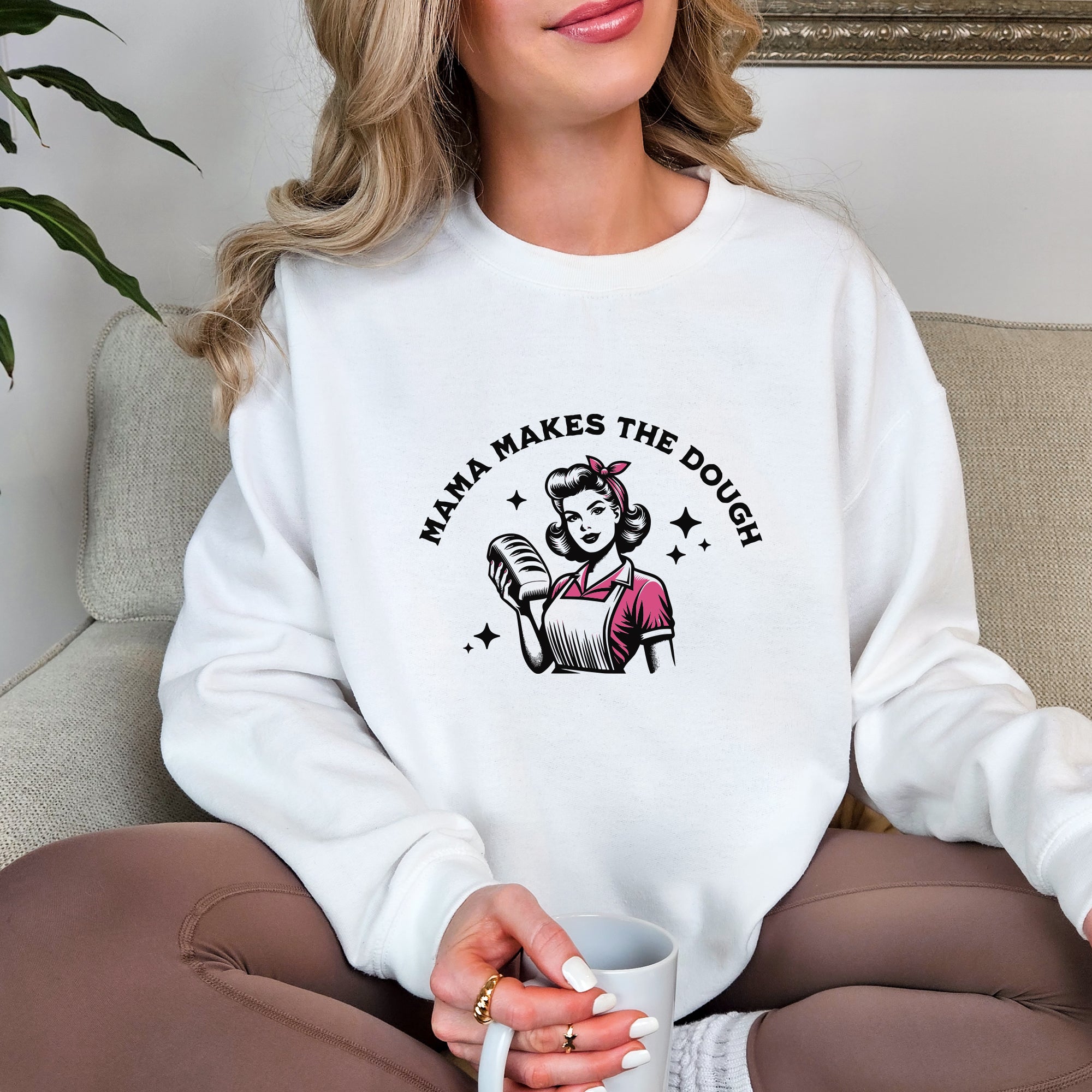 Mama Makes the Dough Retro Style Crewneck