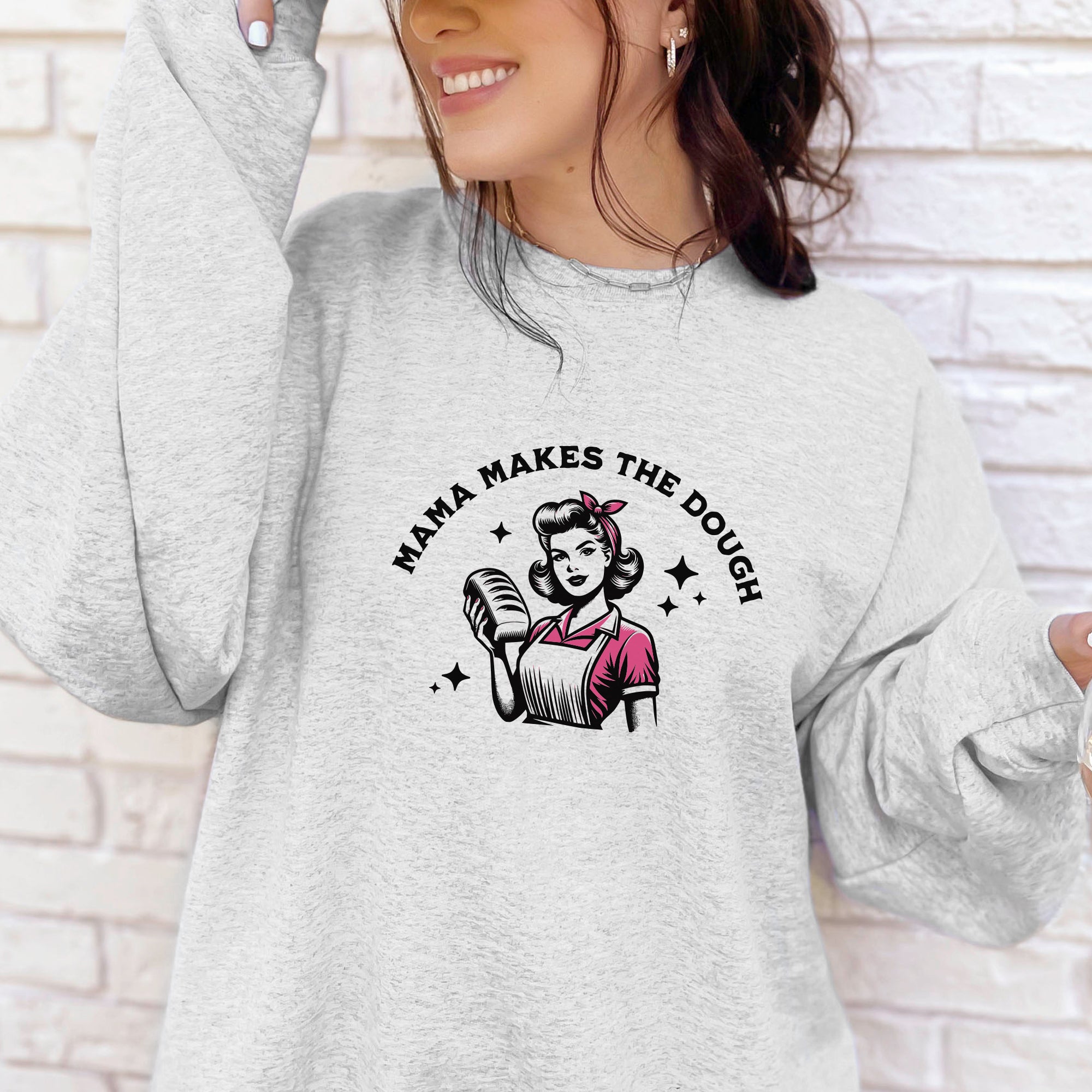Mama Makes the Dough Retro Style Crewneck