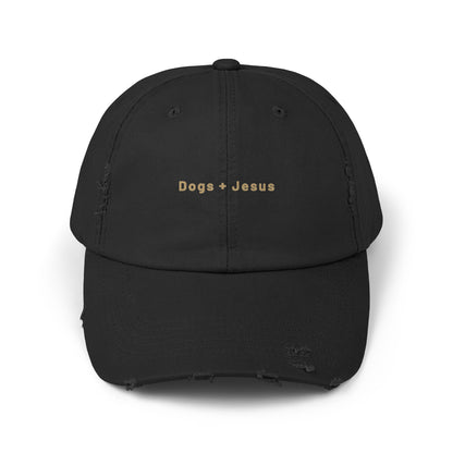 Dogs + Jesus Unisex Distressed Cap