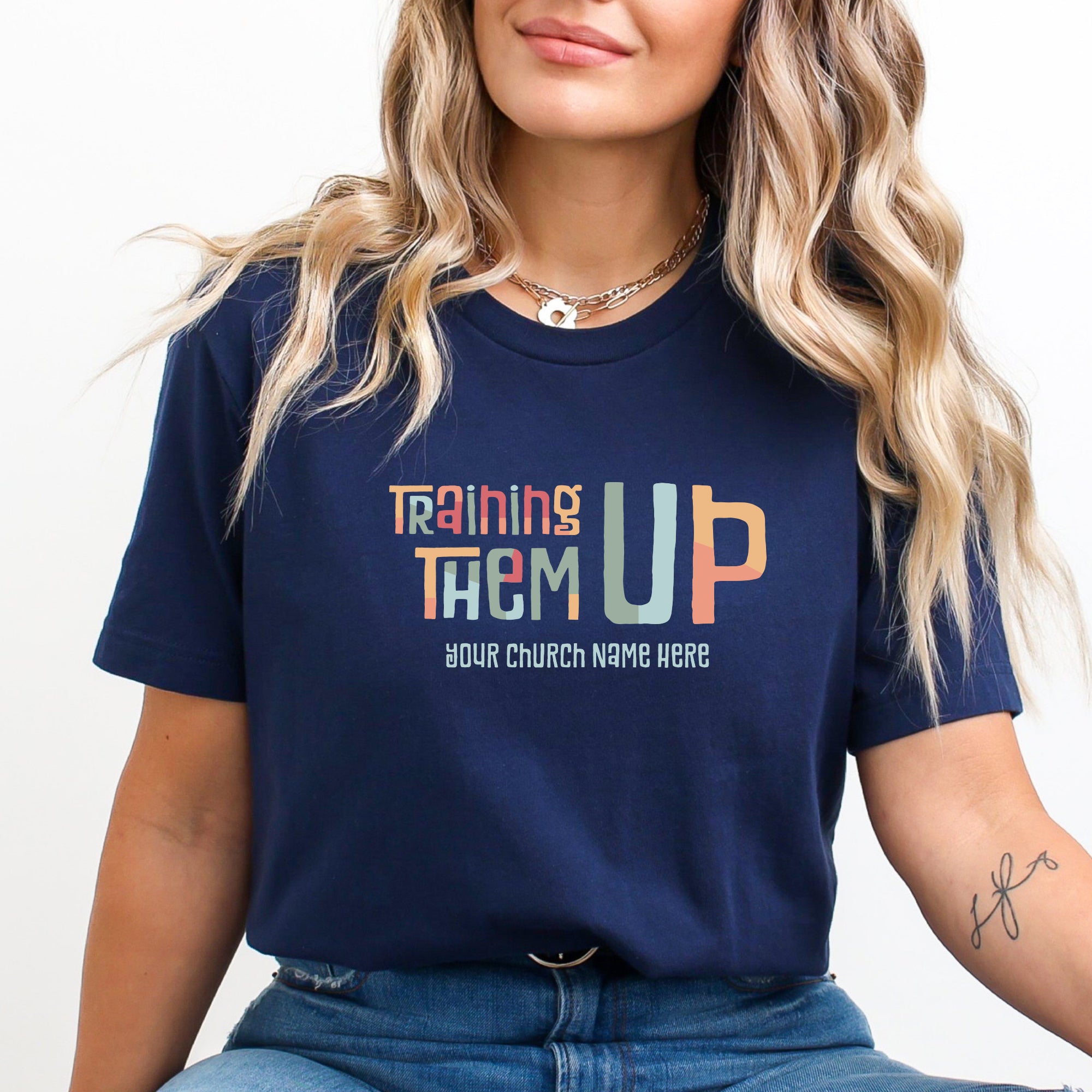 Training Them Up Colorblock Tee (Custom)