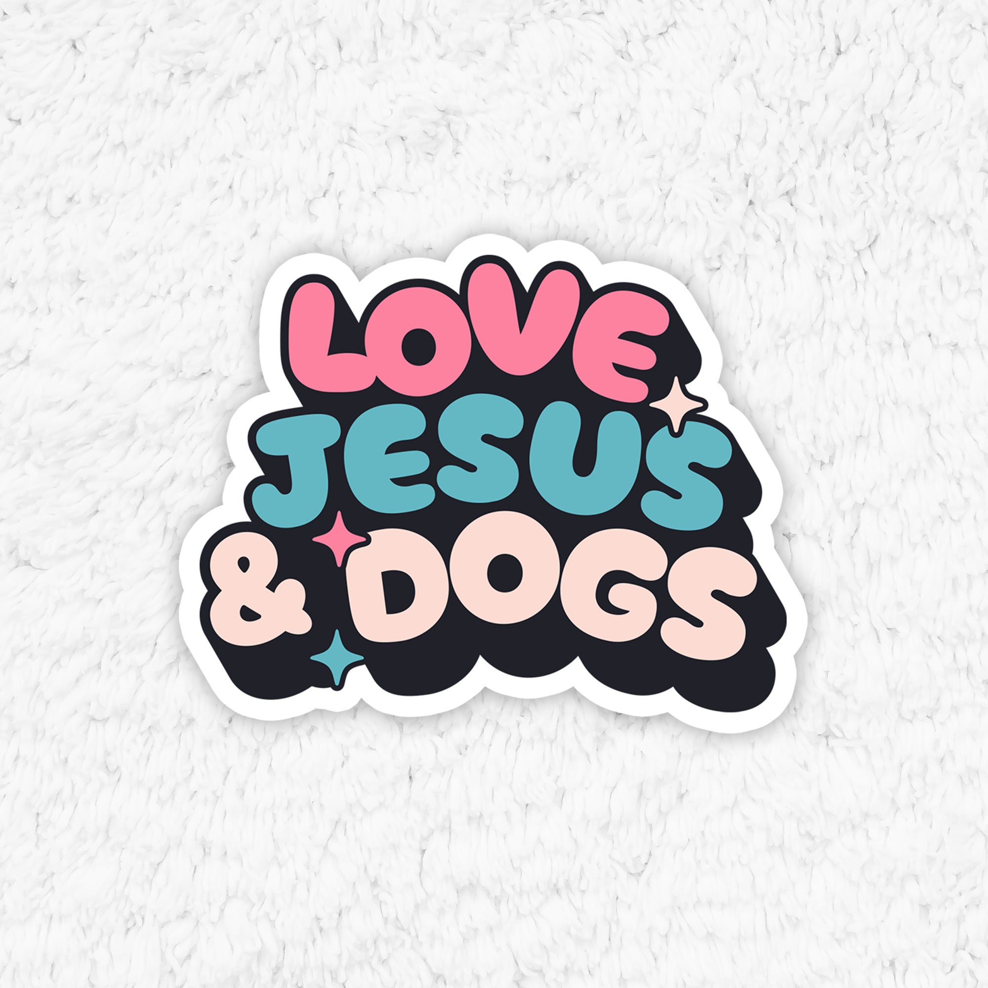 Love Jesus and Dogs Sticker