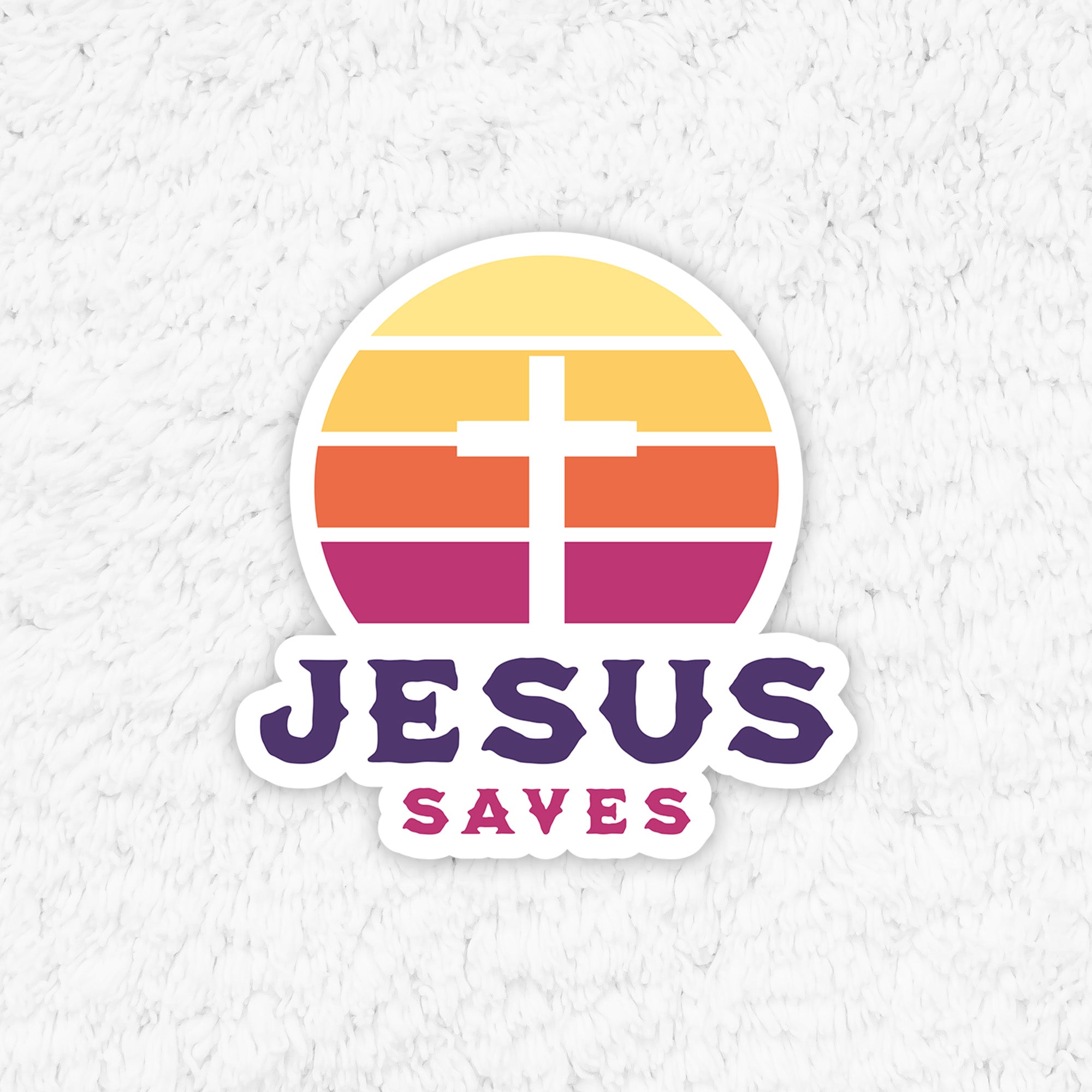 Jesus Saves Cross Sticker