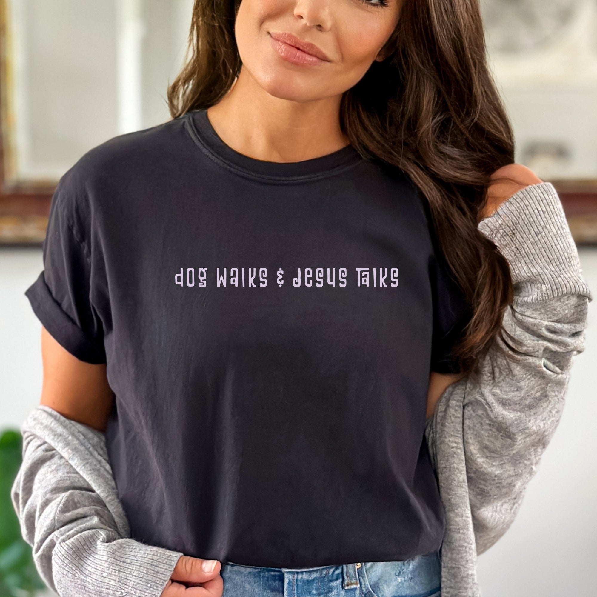 Dog Walks and Jesus Talks Comfort Colors® Tee