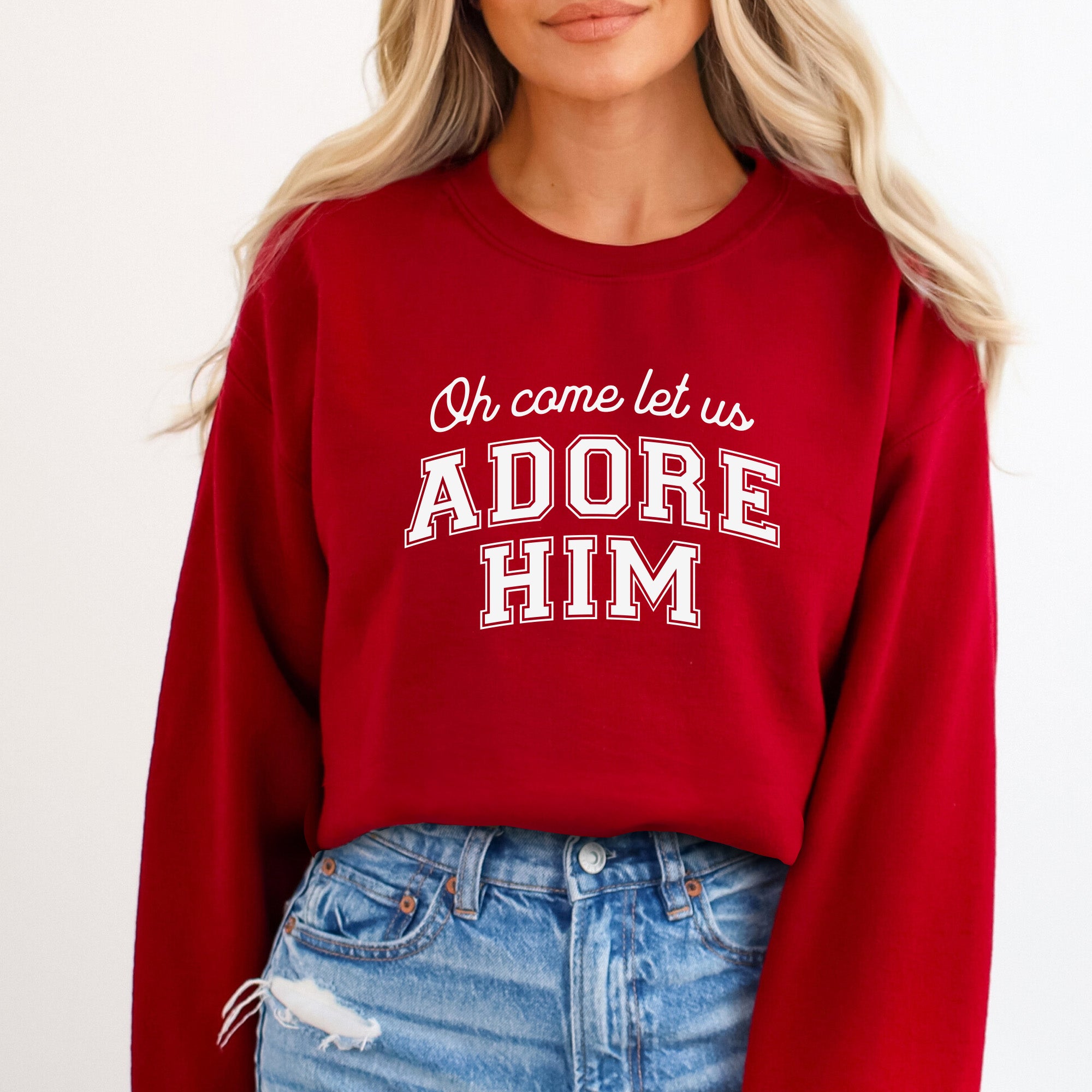 Oh Come Let Us Adore Him Crewneck