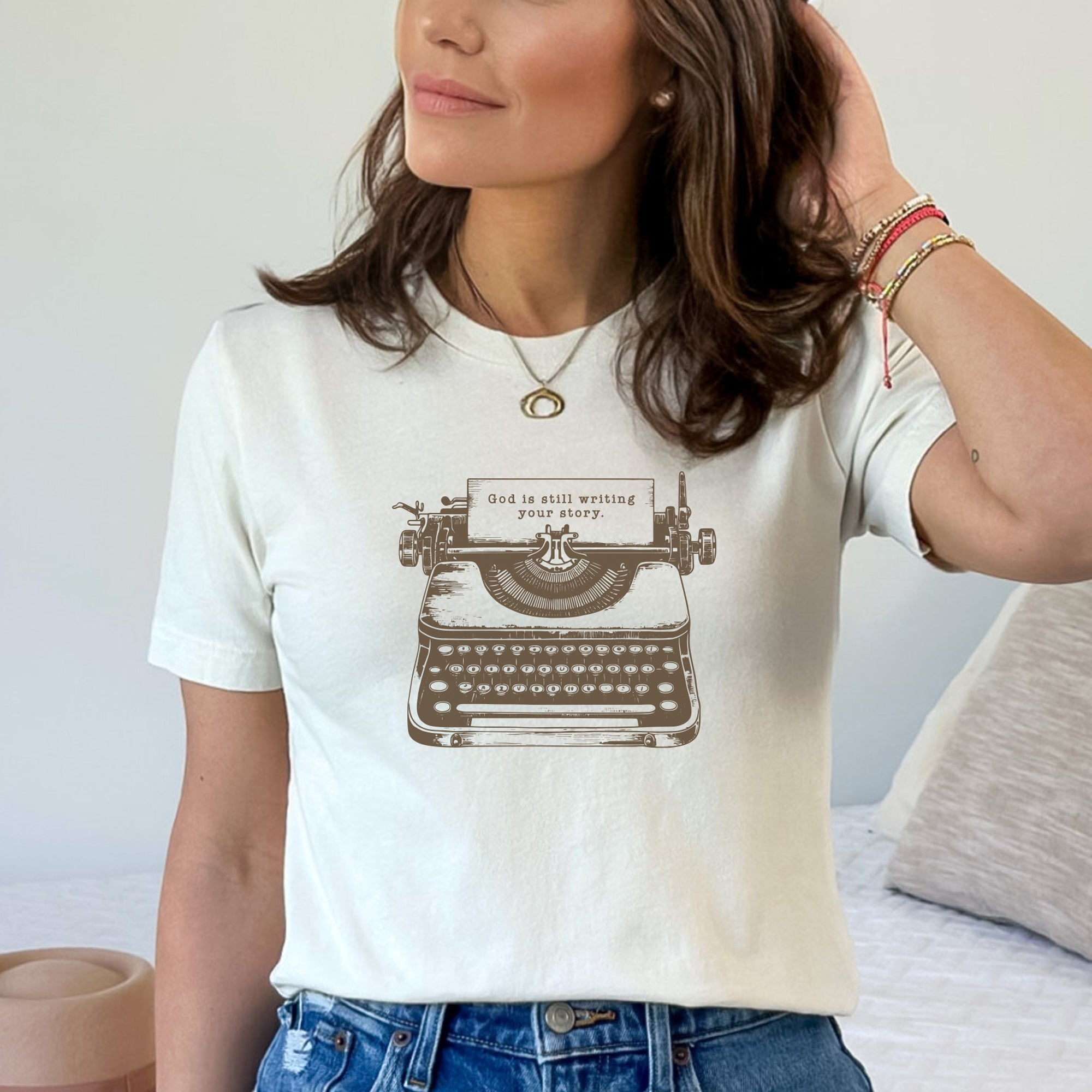 God is Still Writing Your Story Typewriter Tee