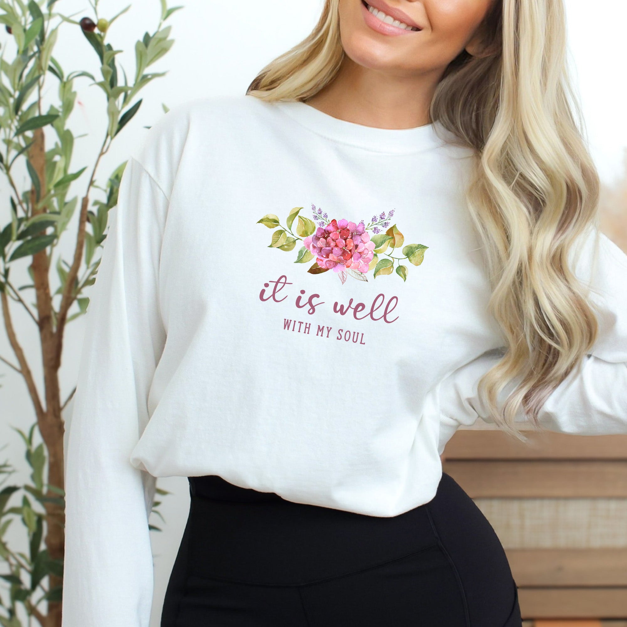 It Is Well With My Soul Long Sleeve Comfort Colors® Tee