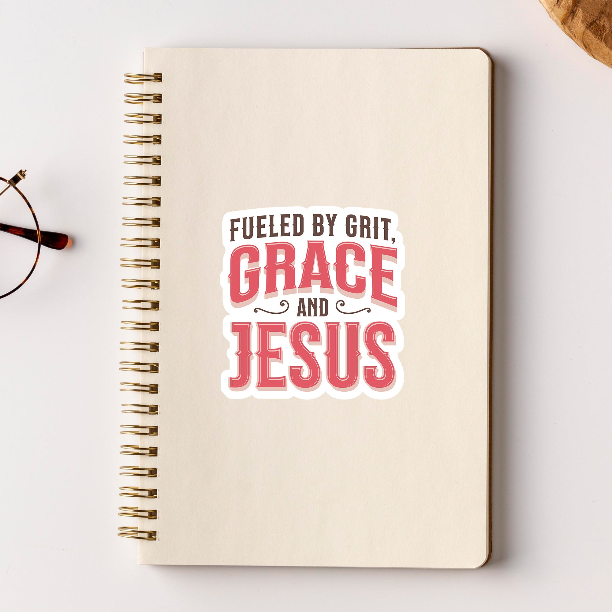 Fueled by Grit, Grace and Jesus Sticker