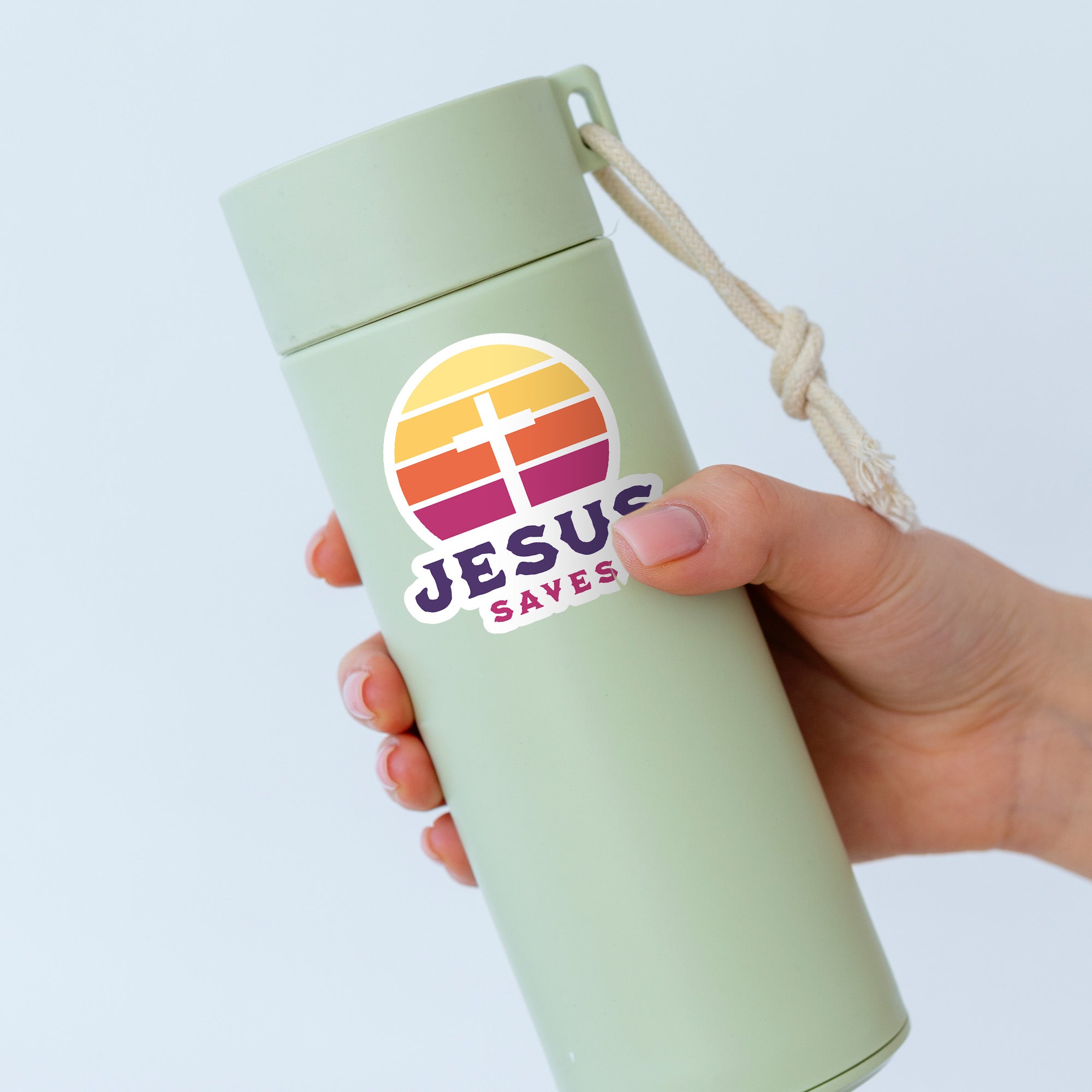 Jesus Saves Cross Sticker